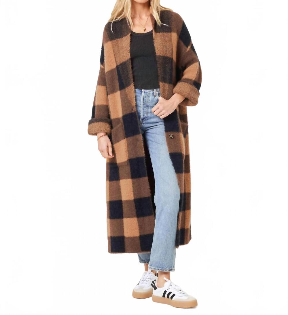 NEW L*SPACE harlow knit sweater coat in canyon